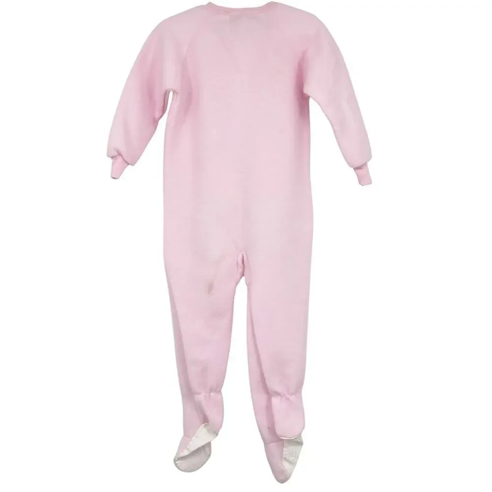 Osh Kosh B'Gosh VINTAGE Pink Footed Pajama Sleeper Zip up Fleece Baby Size 3T